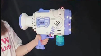 Electric Launcher Bubble Gun – LED Light, Continuous Bubbles for Kids