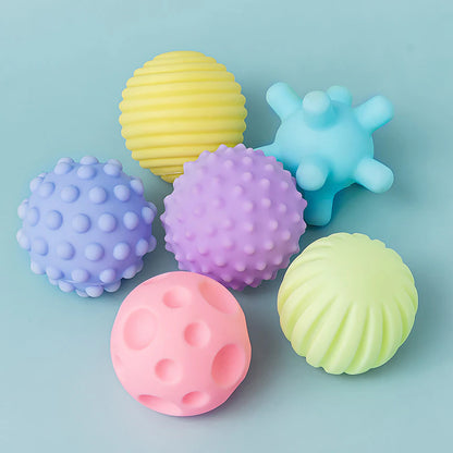 6 PCS Baby Sensory Balls – Soft Textured Toys for Touch & Play